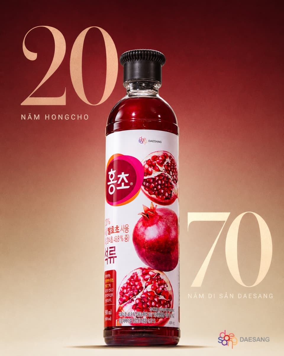 Poster kỷ niệm dòng sản phẩm Hongcho của Daesang